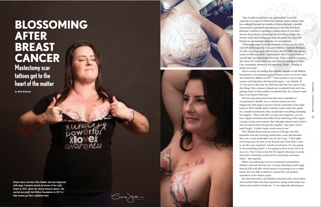 Cover article for Elevate NV Magazine with Ink Ribbon Foundation photographed by Casey Jade Photo