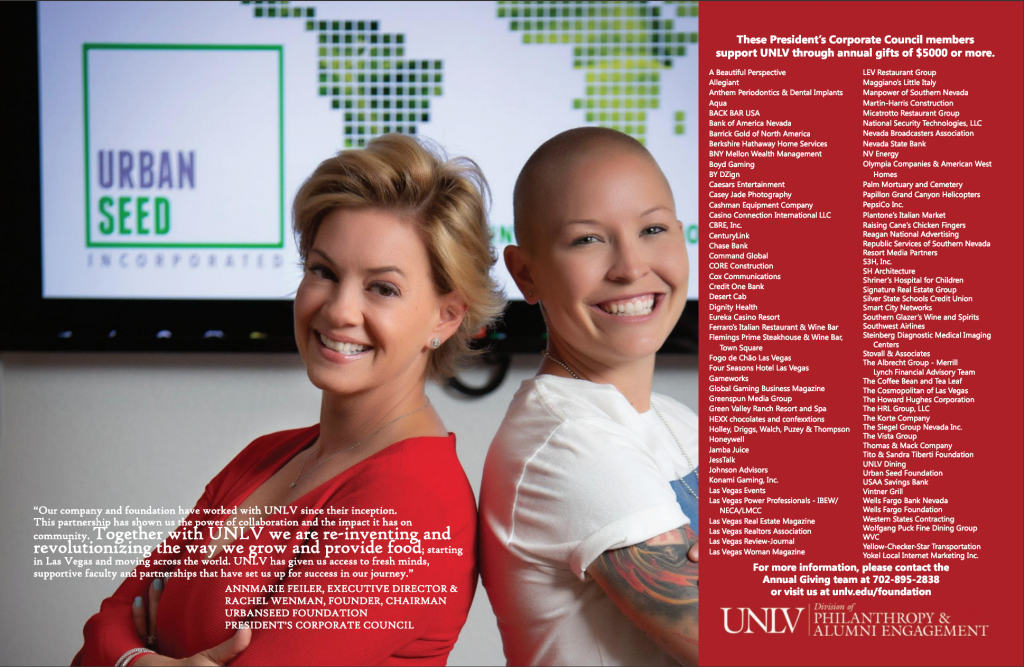 Las Vegas Woman Magazine Spread featuring the UNLV Foundation photographed by Casey Jade Photo