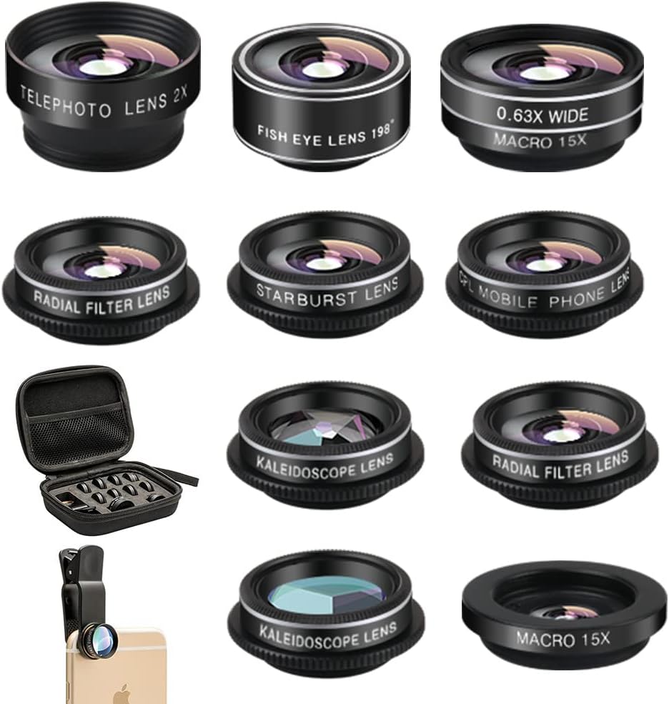Clip on lens kit for smartphone product photography