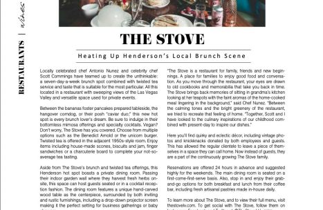 Article about The Stove LV for Las Vegas Woman Magazine photographed by Casey Jade Photo